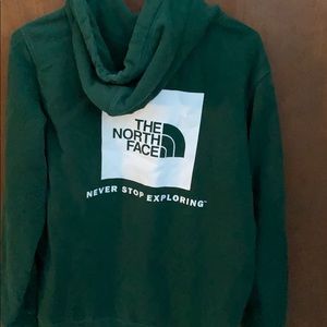 Green north face hoodie
